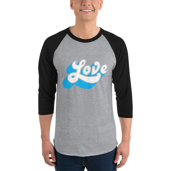 Men's "Love" Printed 3/4 Sleeve Raglan Shirt