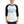 Load image into Gallery viewer, A man is wearing a black and white 3/4 Sleeve Raglan Shirt featuring an original “Love” design print by Christian Shirt Company - Loves Everywhere