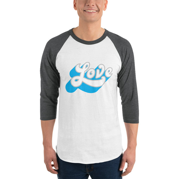 Men's "Love" Printed 3/4 Sleeve Raglan Shirt