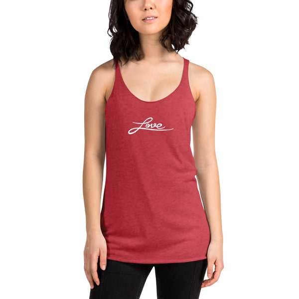 Women's "Love" Printed Racerback Tank Top