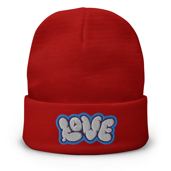 Women's "Love" Embroidered Knit Beanie