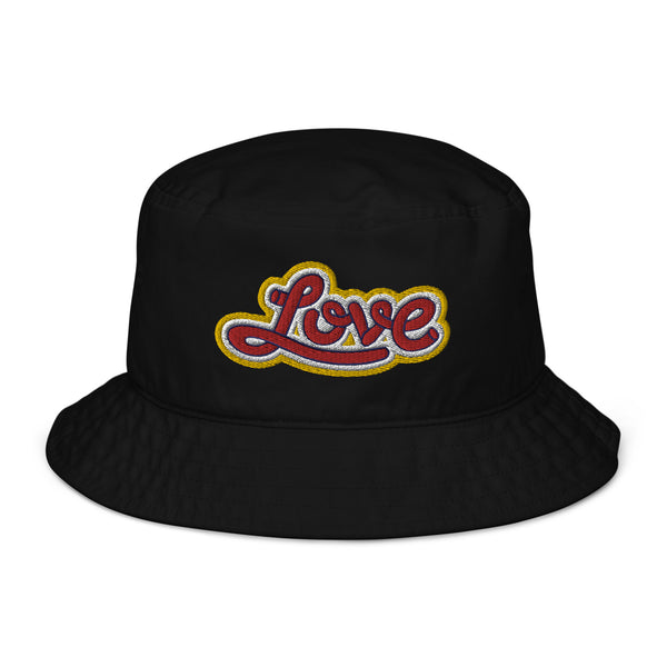 Women's "Love" Embroidered Organic Bucket Hat