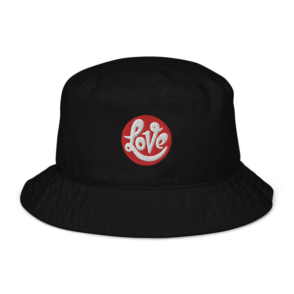 Women's "Love" Embroidered Organic Bucket Hat