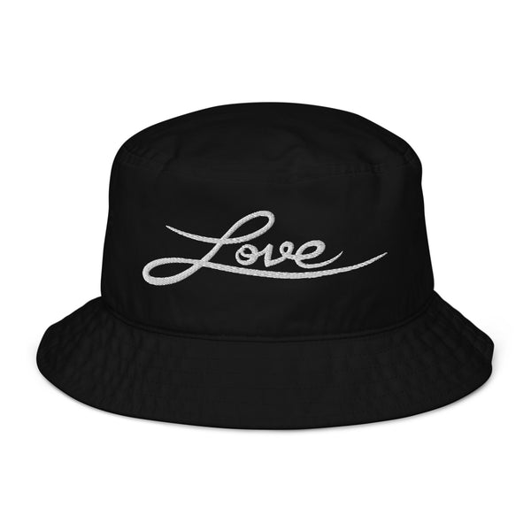 Women's "Love" Embroidered Organic Bucket Hat