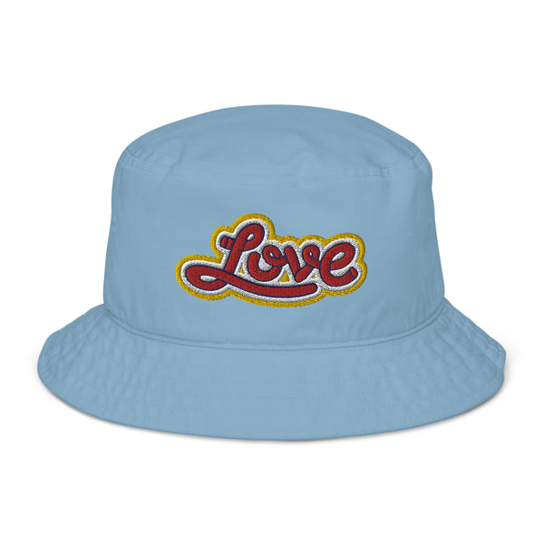 Women's "Love" Embroidered Organic Bucket Hat