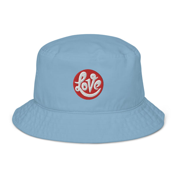 Women's "Love" Embroidered Organic Bucket Hat