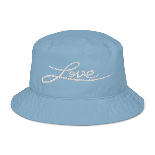 Women's "Love" Embroidered Organic Bucket Hat