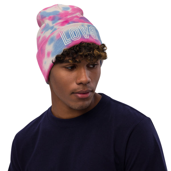 Men's "Love" Embroidered Tie-dye Beanie