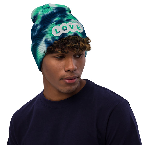 Men's "Love" Embroidered Tie-dye Beanie