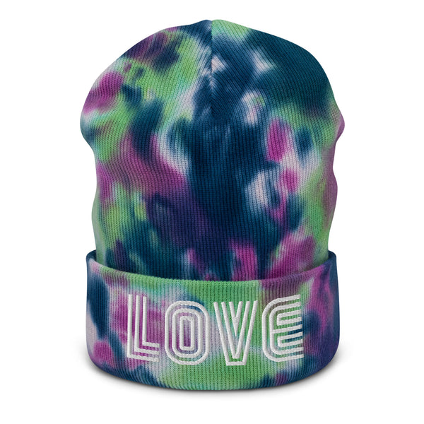 Men's "Love" Embroidered Tie-dye Beanie