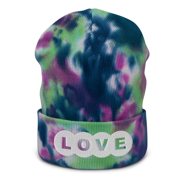 Men's "Love" Embroidered Tie-dye Beanie