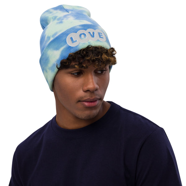 Men's "Love" Embroidered Tie-dye Beanie