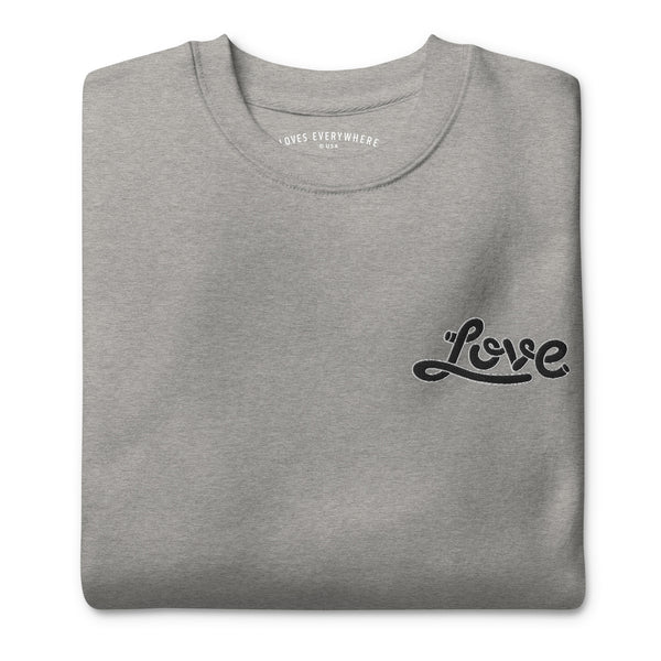 Women's "Love" Embroidered Premium Sweatshirt