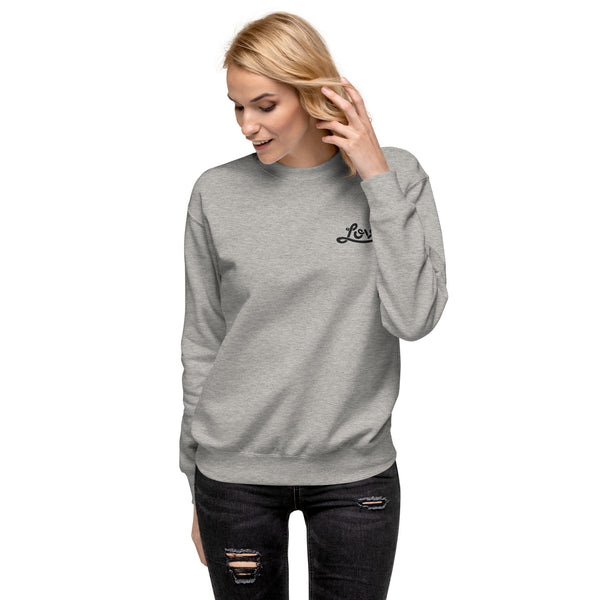 Women's "Love" Embroidered Premium Sweatshirt