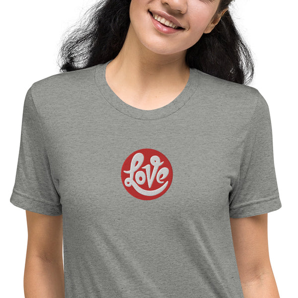 Women's "Love" Embroidered Short Sleeve T-shirt