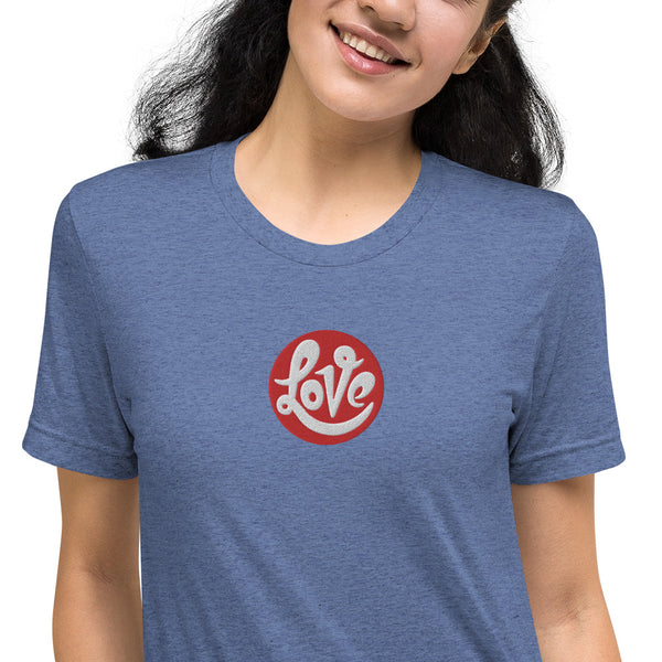 Women's "Love" Embroidered Short Sleeve T-shirt