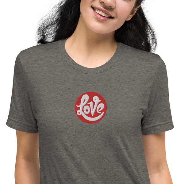 Women's "Love" Embroidered Short Sleeve T-shirt