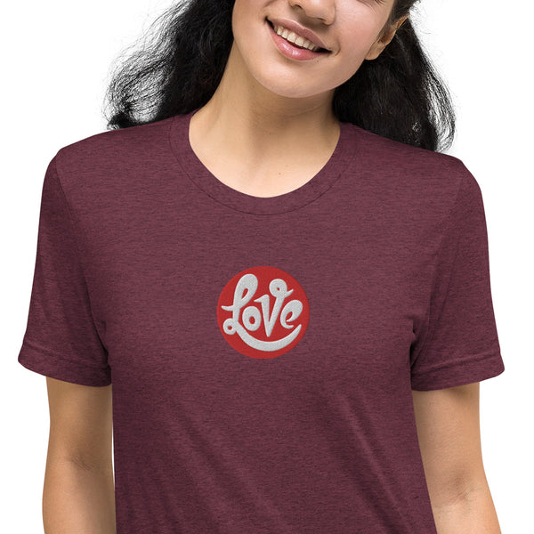 Women's "Love" Embroidered Short Sleeve T-shirt