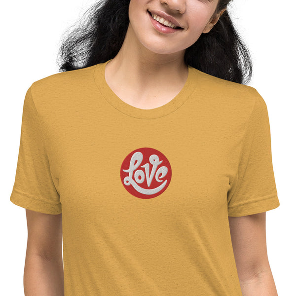 Women's "Love" Embroidered Short Sleeve T-shirt