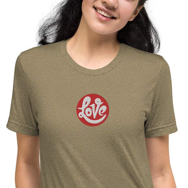 Women's "Love" Embroidered Short Sleeve T-shirt