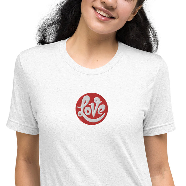 Women's "Love" Embroidered Short Sleeve T-shirt