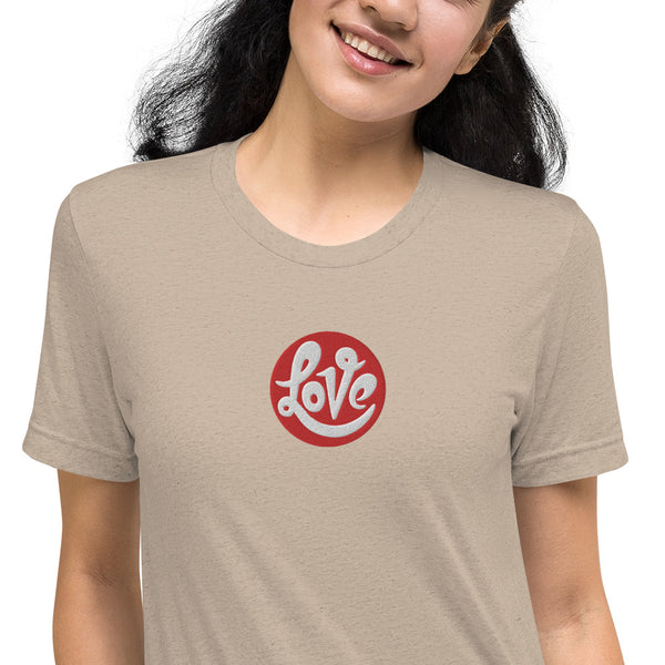 Women's "Love" Embroidered Short Sleeve T-shirt