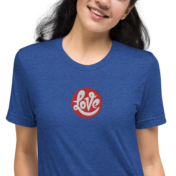 Women's "Love" Embroidered Short Sleeve T-shirt