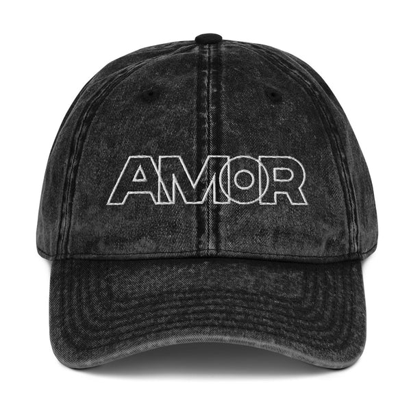 Women's "Amor" Embroidered Vintage Cotton Twill Cap