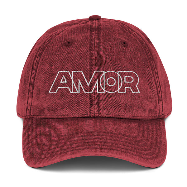 Women's "Amor" Embroidered Vintage Cotton Twill Cap