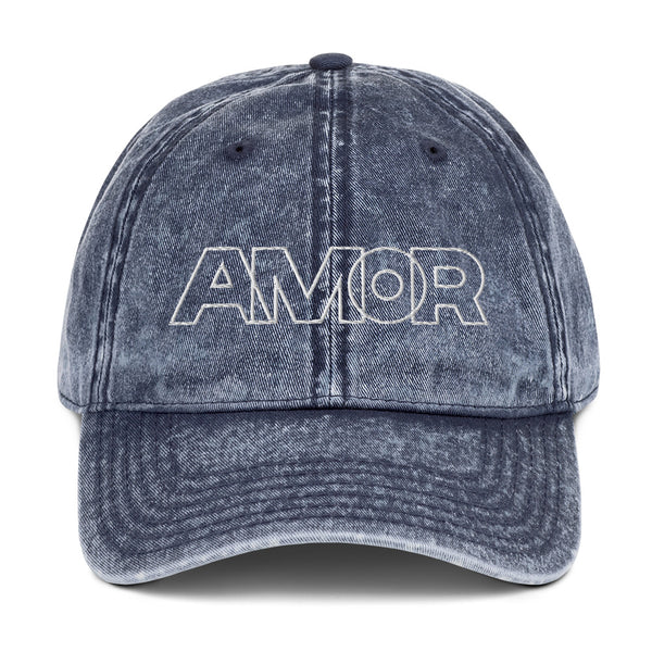 Women's "Amor" Embroidered Vintage Cotton Twill Cap