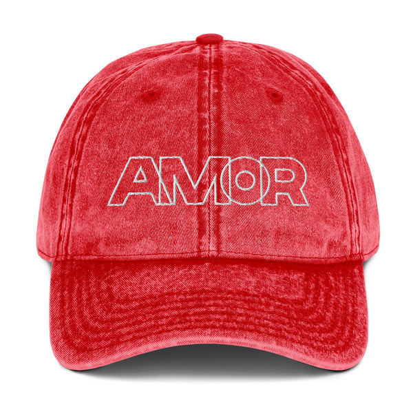 Women's "Amor" Embroidered Vintage Cotton Twill Cap