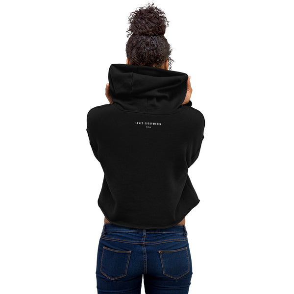 Women's "Love" Embroidered Crop Hoodie