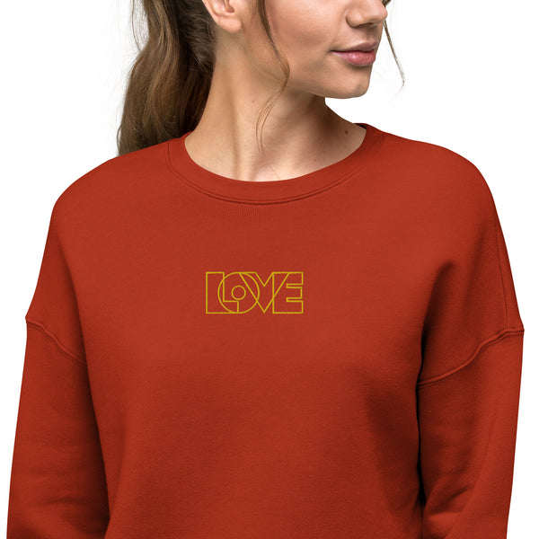 Women's "Love" Embroidered Crop Sweatshirt