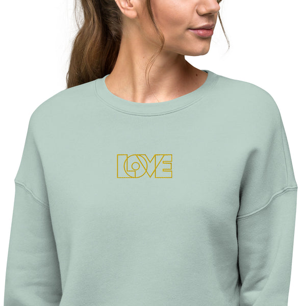 Women's "Love" Embroidered Crop Sweatshirt