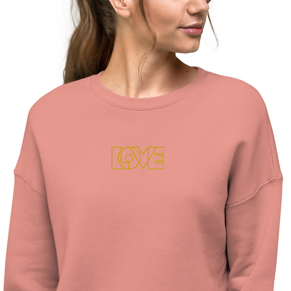 Women's "Love" Embroidered Crop Sweatshirt