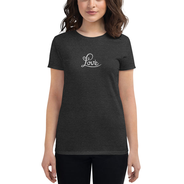 Women's "Love" Embroidered Short Sleeve T-shirt