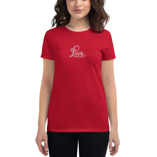 Women's "Love" Embroidered Short Sleeve T-shirt