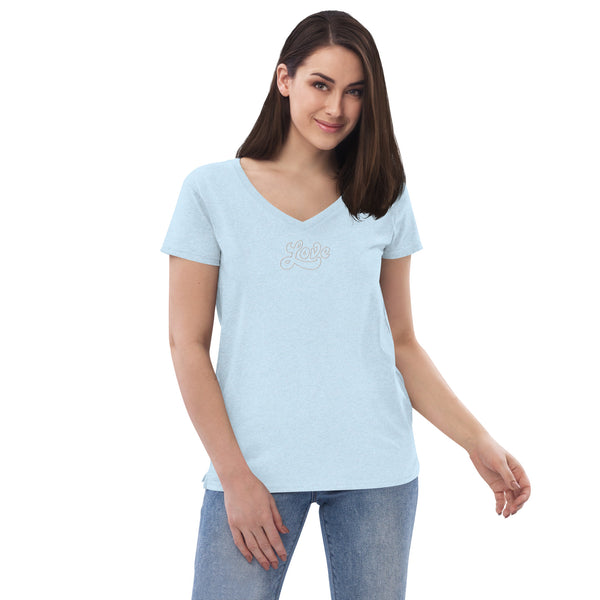 Women’s "Love" Embroidered V-neck T-shirt