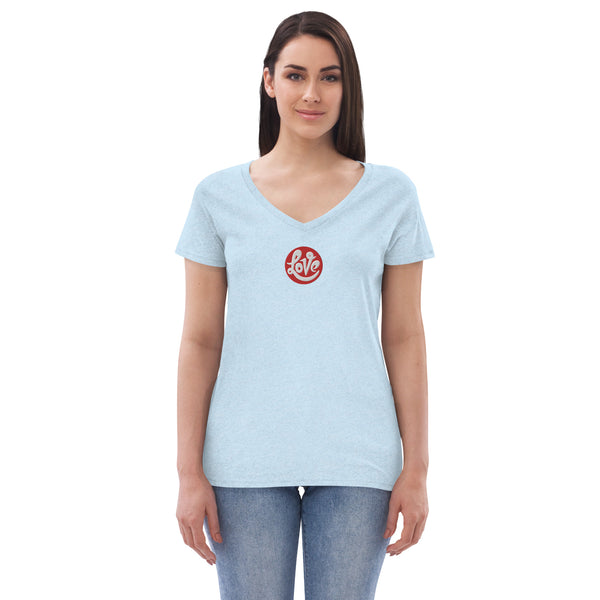 Women’s "Love" Embroidered V-neck T-shirt