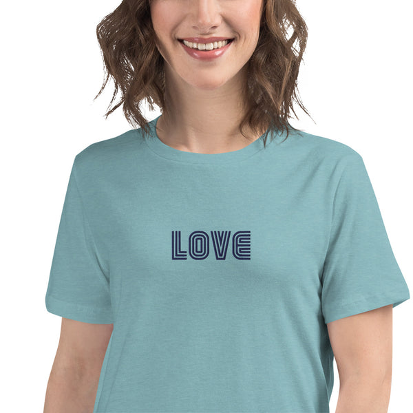 Women's "Love" Embroidered Relaxed T-Shirt