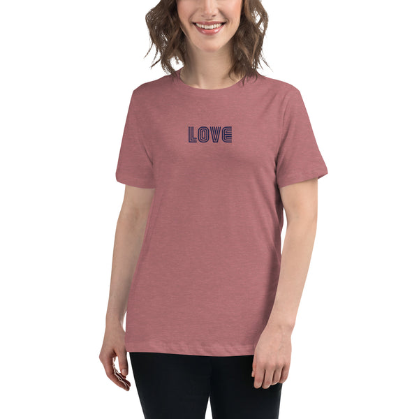 Women's "Love" Embroidered Relaxed T-Shirt