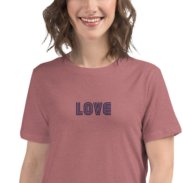 Women's "Love" Embroidered Relaxed T-Shirt