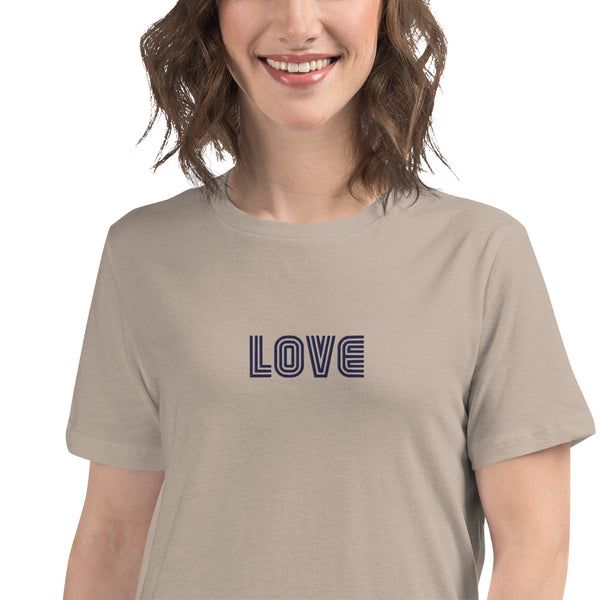 Women's "Love" Embroidered Relaxed T-Shirt