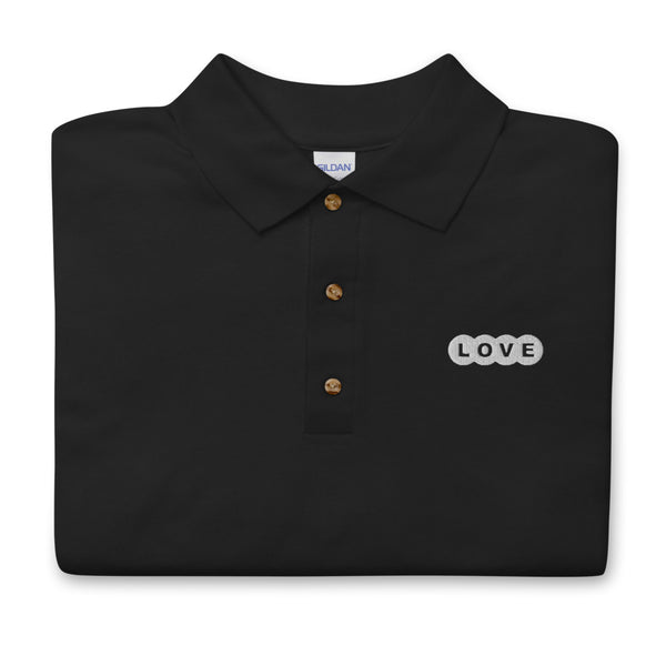 Men's "Love" Embroidered Polo Shirt