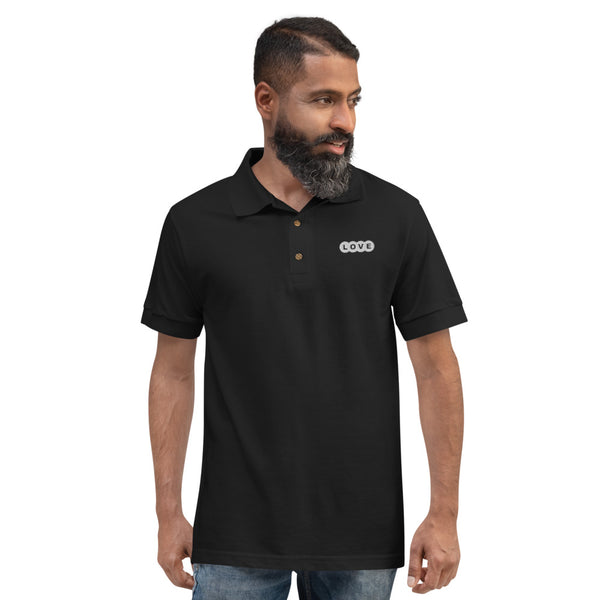 Men's "Love" Embroidered Polo Shirt