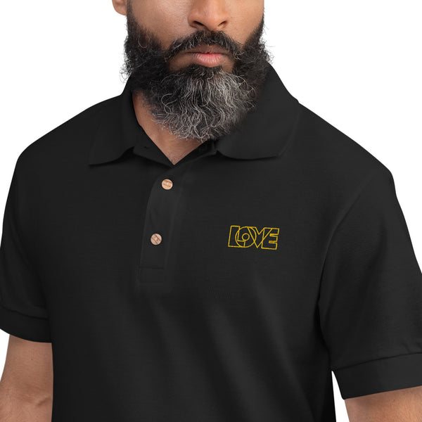 Men's "Love" Embroidered Polo Shirt