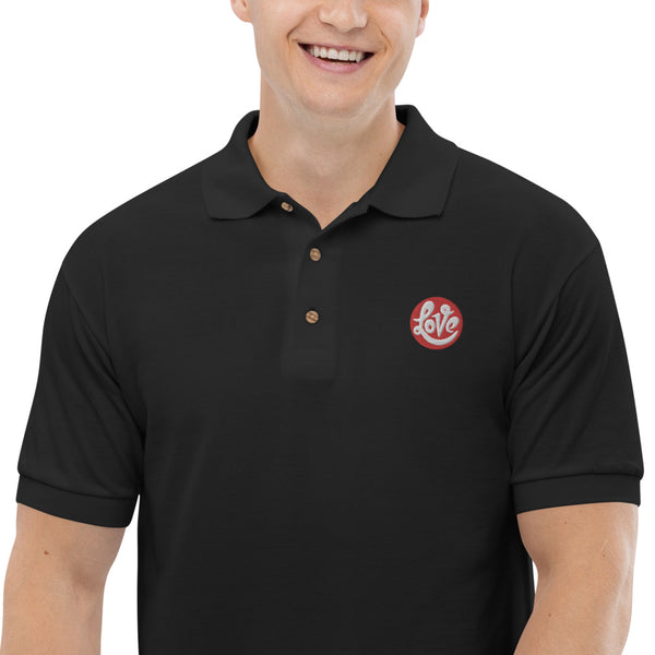 Men's "Love" Embroidered Polo Shirt