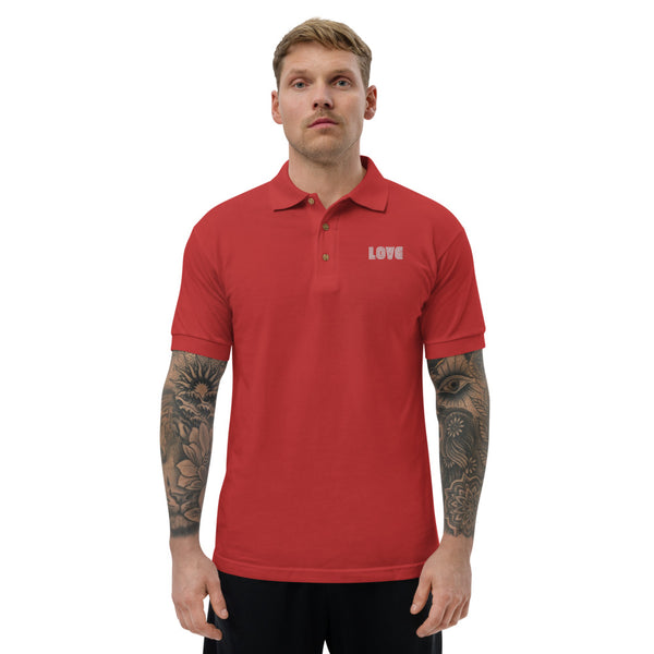 Men's "Love" Embroidered Polo Shirt