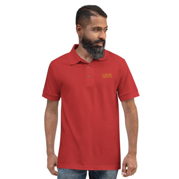 Men's "Love" Embroidered Polo Shirt