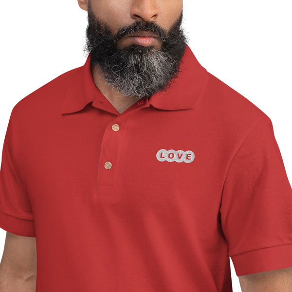 Men's "Love" Embroidered Polo Shirt